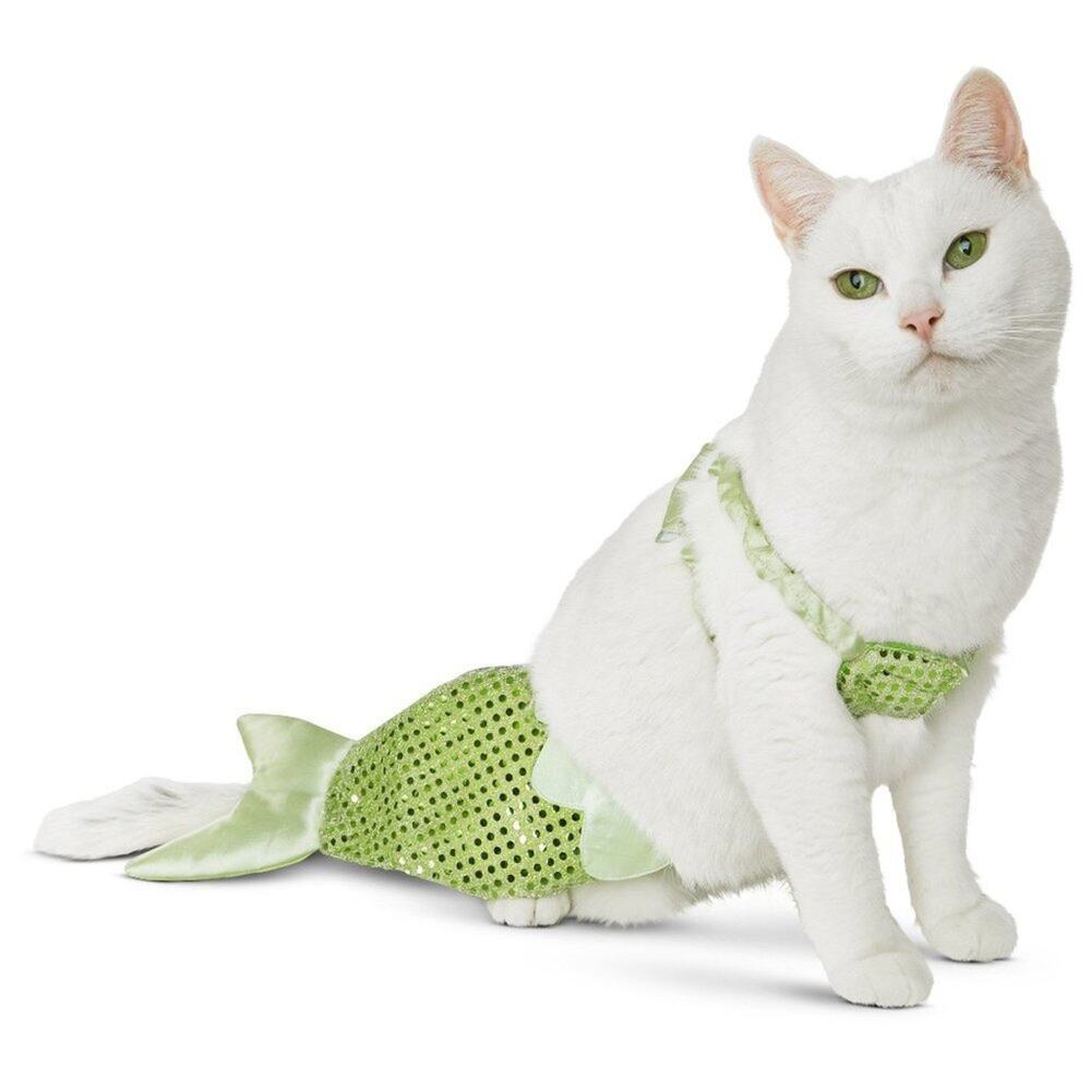 Halloween Pet costume. Green mermaid.
